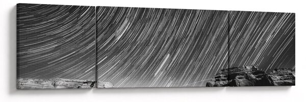 Czarno - biały obraz gwiaździstego nieba (170x50 cm)