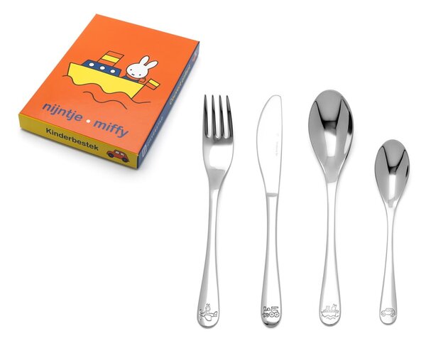 Sztućce dla dzieci ze stali nierdzewnej w kolorze srebra 4 szt. Miffy – Zilverstad