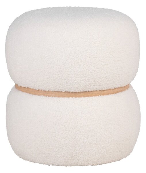 Biały puf z materiału bouclé Milford – House Nordic