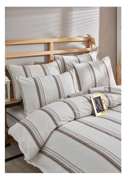 Brązowo-beżowa bawełniana pościel dwuosobowa 200x220 cm – Mila Home