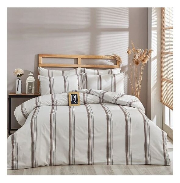 Brązowo-beżowa bawełniana pościel dwuosobowa 200x220 cm – Mila Home
