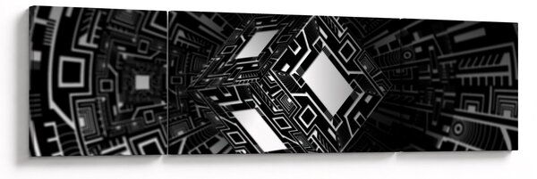 Obraz abstrakcyjnego sześcianu (170x50 cm)