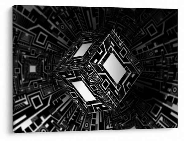 Obraz abstrakcyjnego sześcianu (70x50 cm)