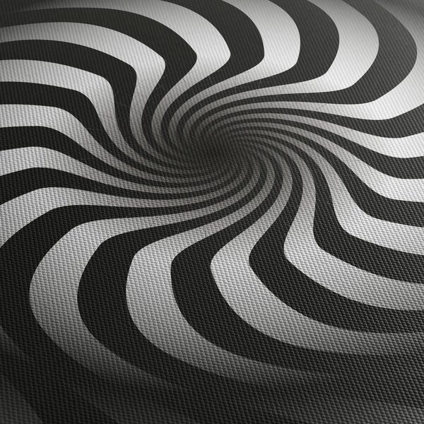 Abstrakcyjny obraz czarno - białej spirali (170x50 cm)