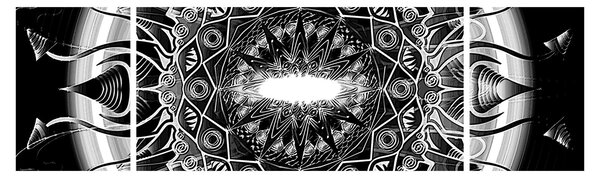 Obraz czarno-białych ozdób (170x50 cm)