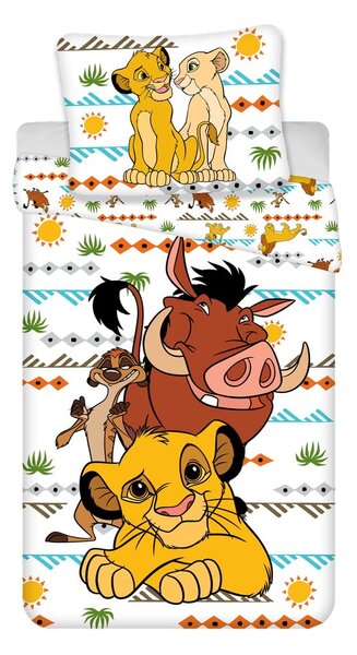 Bawełniana dziecięca pościel jednoosobowa 140x200 cm Lion King Africa – Jerry Fabrics