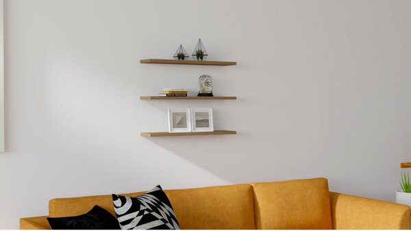 Półka w dekorze orzecha zestaw 3 szt. Boss – Kalune Design