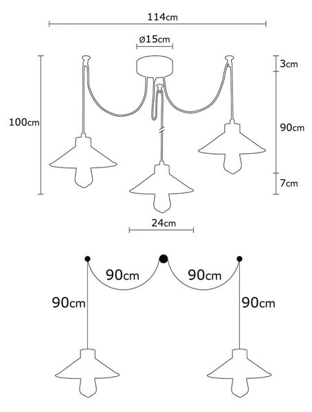 Lampa wisząca z metalowym kloszem ø 114 cm Manavgat – Opviq lights