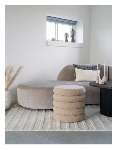 Beżowy puf z materiału bouclé Brooklyn – House Nordic