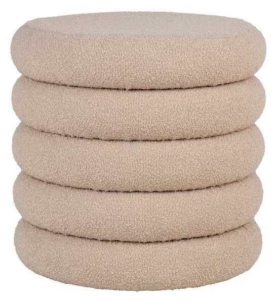 Beżowy puf z materiału bouclé Brooklyn – House Nordic