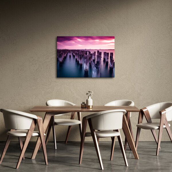 Obraz drewnianych palików (70x50 cm)