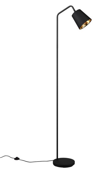 Czarna lampa stojąca z tekstylnym kloszem (wys. 148 cm) Buddy – Reality