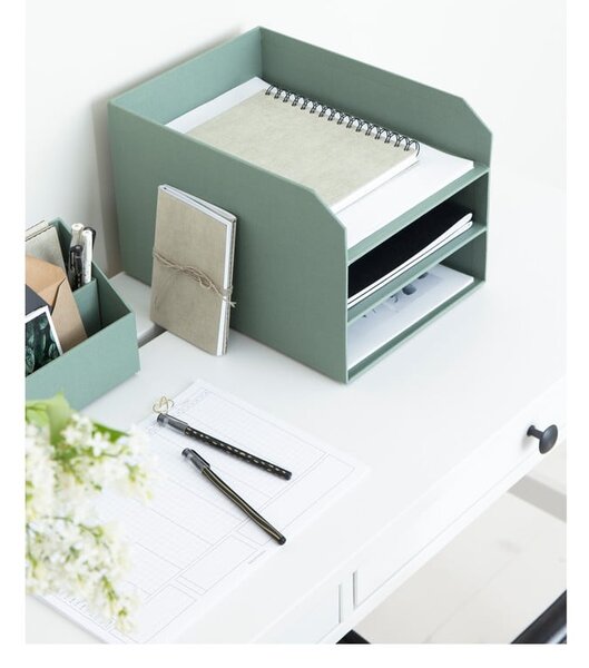 Zielony kartonowy organizer na dokumenty Trey Canvas Paper Laminate – Bigso