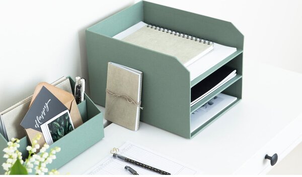 Zielony kartonowy organizer na dokumenty Trey Canvas Paper Laminate – Bigso