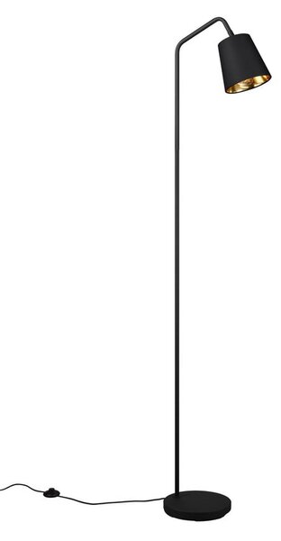 Czarna lampa stojąca z tekstylnym kloszem (wys. 148 cm) Buddy – Reality