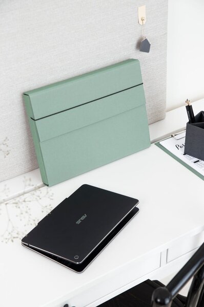 Zielony kartonowy organizer Olof Canvas Paper Laminate – Bigso