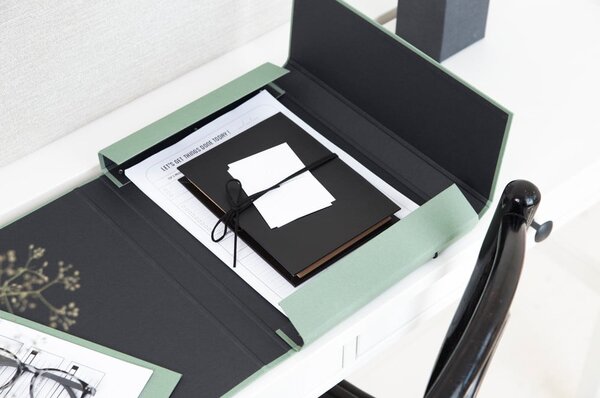 Zielony kartonowy organizer Olof Canvas Paper Laminate – Bigso