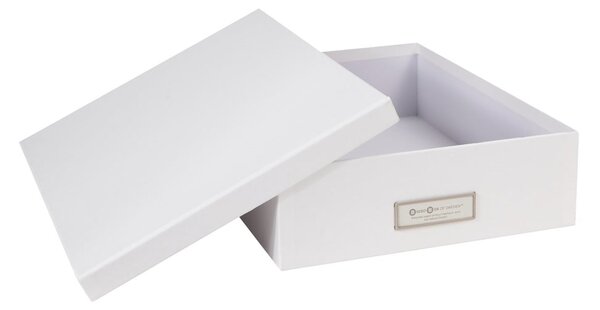 Białe pudełko na dokumenty z etykietą Bigso Box of Sweden Oskar, A4
