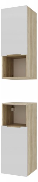 Szafka boczna biaa 75x30x30 azienkowa wiszca biay/db, Omeble