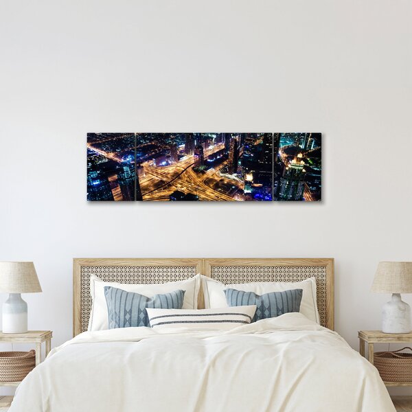 Obraz miasta nocą (170x50 cm)