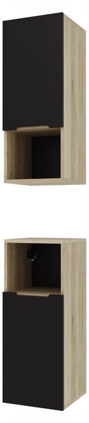 Szafka boczna czarna 75x30x30 azienkowa wiszca czarny mat/db, Omeble