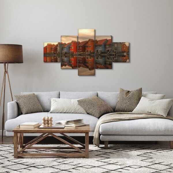 Obraz kolorowych domów (125x70 cm)