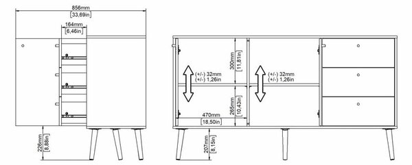 Antracytowa niska komoda 149x82 cm Bodo – Tvilum
