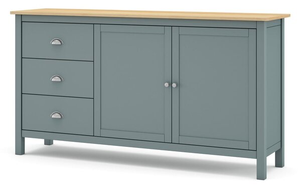 Szarozielona komoda z litego drewna sosnowego 150x80x40 cm Misti – Marckeric