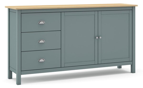 Szarozielona komoda z litego drewna sosnowego 150x80x40 cm Misti – Marckeric