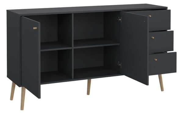 Antracytowa niska komoda 149x82 cm Bodo – Tvilum