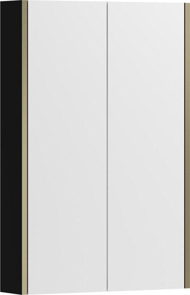ADK Möbel | Wiszca szafka azienkowa z lustrem Antico 60, 78 x 60 x 17 cm, czarno-zota