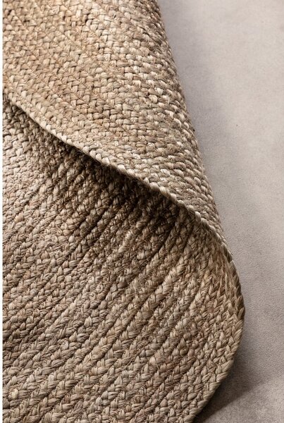 Szarobeżowy okrągły dywan z juty dwustronny ø 100 cm Braided – Hanse Home