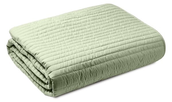 Zielona narzuta pikowana na łóżko dwuosobowe 220x230 cm Quilted Lines – Bianca
