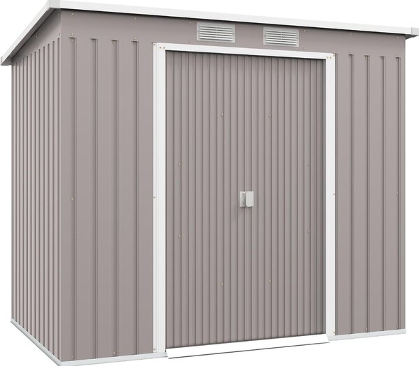 Metalowa szopa Outsunny 2,42 m², szopa narzdziowa z wentylacj w dachu stokowym