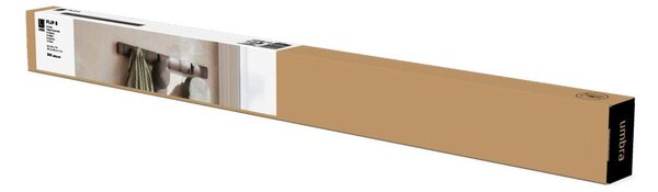 Ciemnobrązowy wieszak ścienny z litego drewna topolowego Flip – Umbra