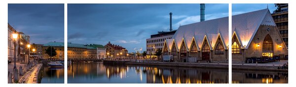 Obraz kanału wodnego - Göteborg (170x50 cm)