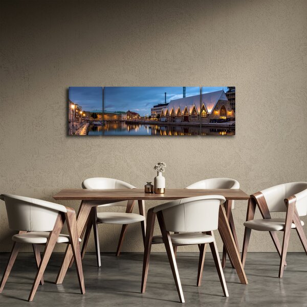 Obraz kanału wodnego - Göteborg (170x50 cm)