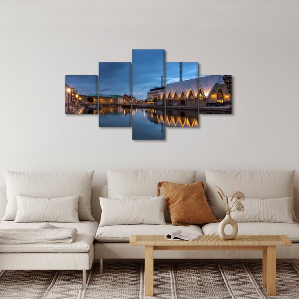 Obraz kanału wodnego - Göteborg (125x70 cm)
