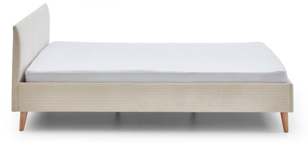 Beżowe tapicerowane łóżko dwuosobowe bez stelaża 140x200 cm Wicki – Meise Möbel