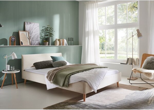 Beżowe tapicerowane łóżko dwuosobowe bez stelaża 140x200 cm Wicki – Meise Möbel