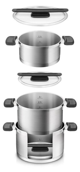 Zestaw garnków ze stali nierdzewnej 6 el. Compact – Tescoma