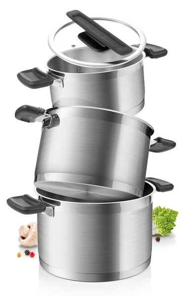 Zestaw garnków ze stali nierdzewnej 6 el. Compact – Tescoma