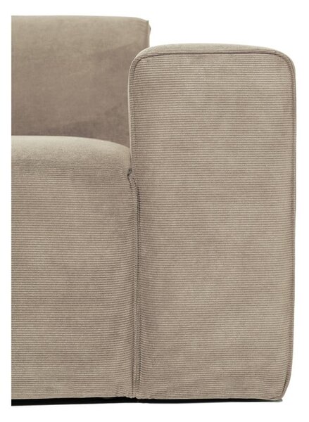 Beżowa sztruksowa sofa modułowa w kształcie litery "U" Scandic Sting, lewostronna