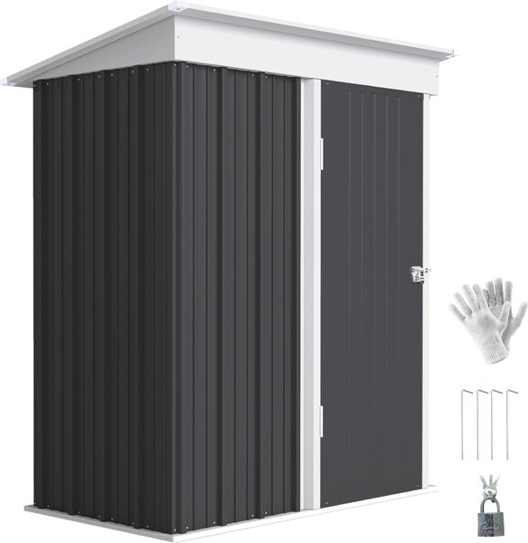 Metalowa szopa narzdziowa Outsunny 1,36 m² 161 x 95 x 181 cm z dachem jednospadowym