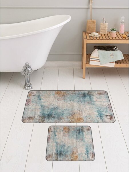 Niebiesko-szare dywaniki łazienkowe zestaw 2 szt. 60x100 cm – Mila Home