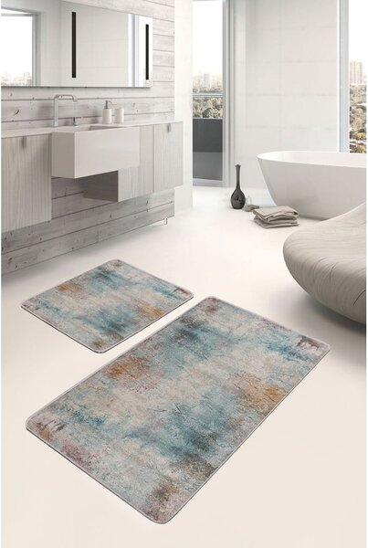 Niebiesko-szare dywaniki łazienkowe zestaw 2 szt. 60x100 cm – Mila Home