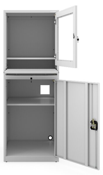 Szafa komputerowa STEVE, 640 x 1750 x 630 mm, szara