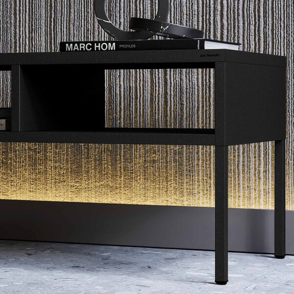 Stolik kawowy prostokątny czarny MATTEO 900 x 450 x 450 mm