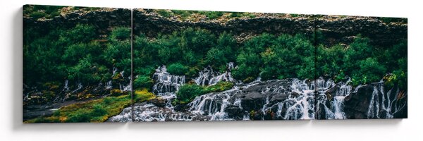 Obraz wodospadów w przyrodzie (170x50 cm)