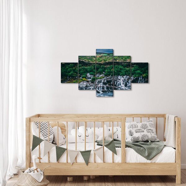 Obraz wodospadów w przyrodzie (125x70 cm)